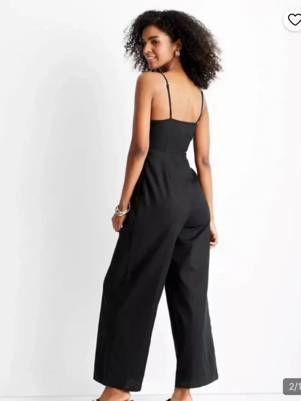 Future collective black linen feel cutout jumpsuit size 6